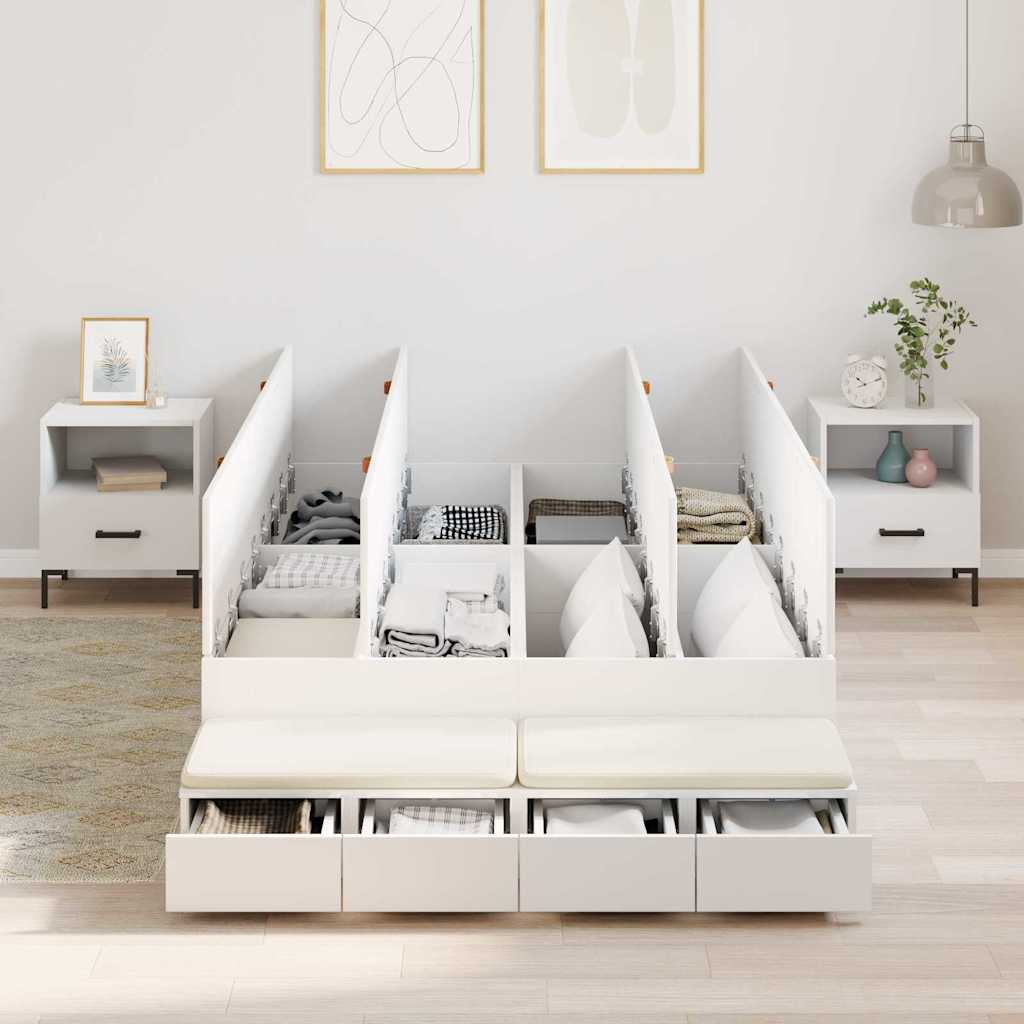 vidaXL Κρεβάτι με αποθηκευτικό χώρο Λευκό 120 cm Επεξεργασμένο ξύλο