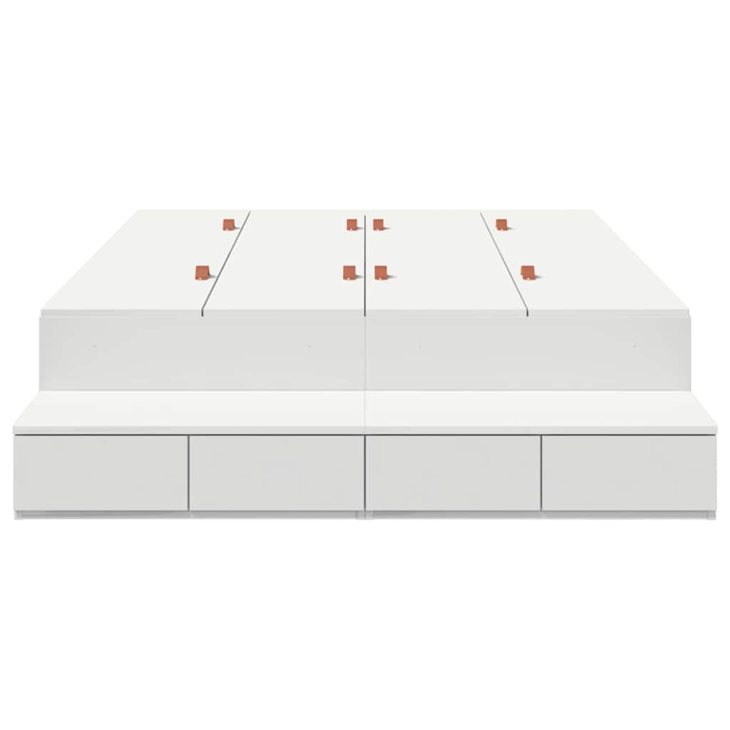 vidaXL Κρεβάτι με αποθηκευτικό χώρο Λευκό 120 cm Επεξεργασμένο ξύλο