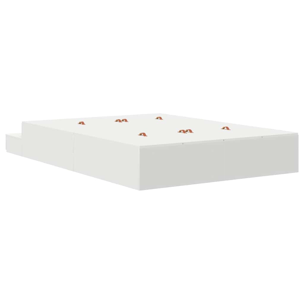 vidaXL Κρεβάτι με αποθηκευτικό χώρο Λευκό 135 cm Επεξεργασμένο ξύλο