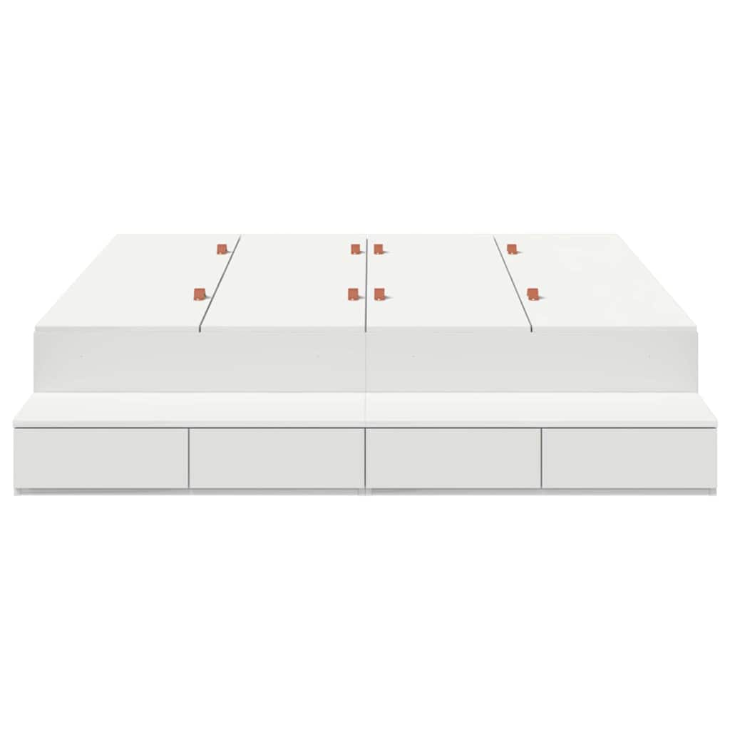 vidaXL Κρεβάτι με αποθηκευτικό χώρο Λευκό 135 cm Επεξεργασμένο ξύλο