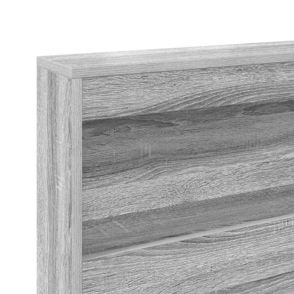 vidaXL Κρεβάτι Βιβλιοθήκης Γκρι sonoma 100 x 200 cm Επεξεργασμένο ξύλο