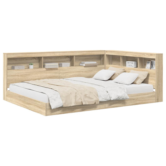 vidaXL Κρεβάτι Βιβλιοθήκης Sonoma Δρυς 140 x 200 cm Επεξεργασμένο ξύλο