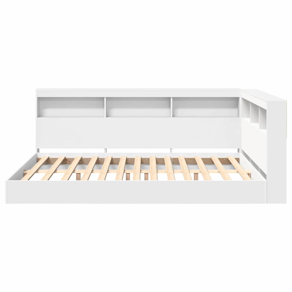 vidaXL Κρεβάτι Βιβλιοθήκης Λευκό 150 x 200 cm Επεξεργασμένο ξύλο