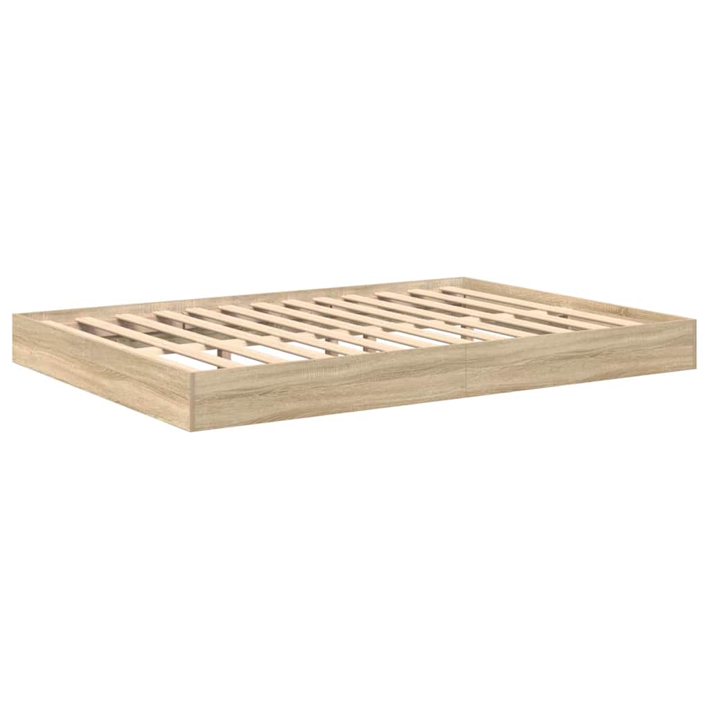 vidaXL Κρεβάτι Βιβλιοθήκης Sonoma Δρυς 160 x 200 cm Επεξεργασμένο ξύλο