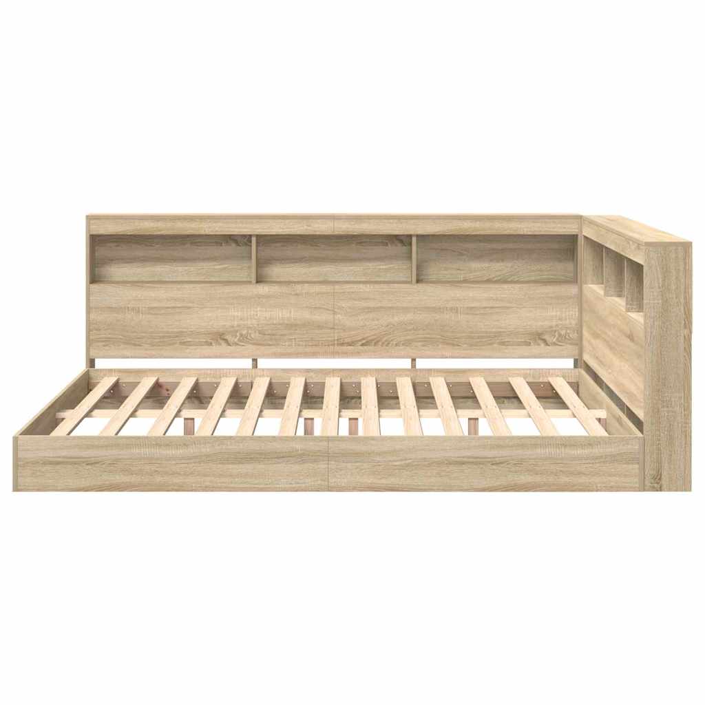 vidaXL Κρεβάτι Βιβλιοθήκης Sonoma Δρυς 160 x 200 cm Επεξεργασμένο ξύλο