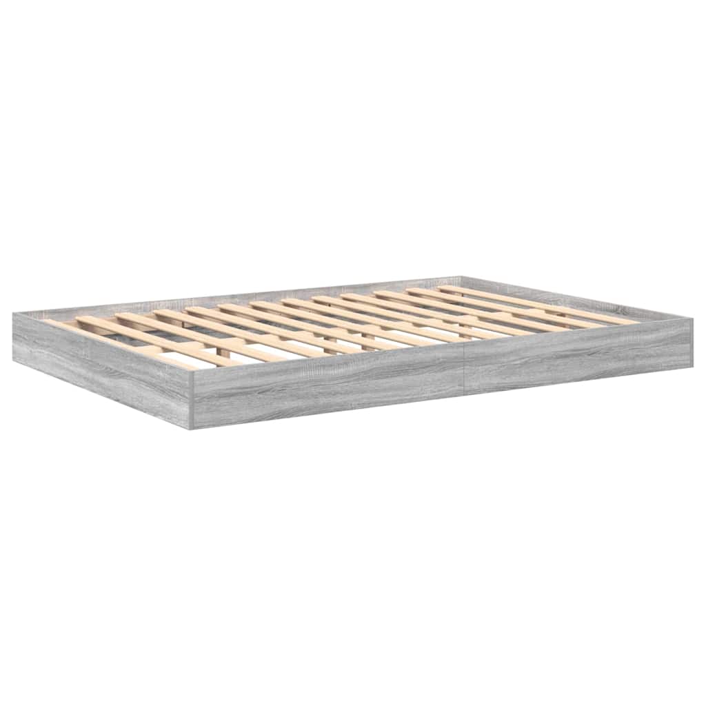 vidaXL Κρεβάτι Βιβλιοθήκης Γκρι sonoma 160 x 200 cm Επεξεργασμένο ξύλο