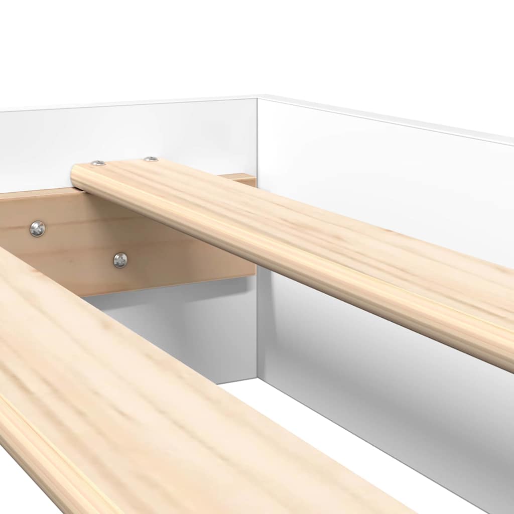 vidaXL Κρεβάτι Βιβλιοθήκης Λευκό 180 x 200 cm Επεξεργασμένο ξύλο