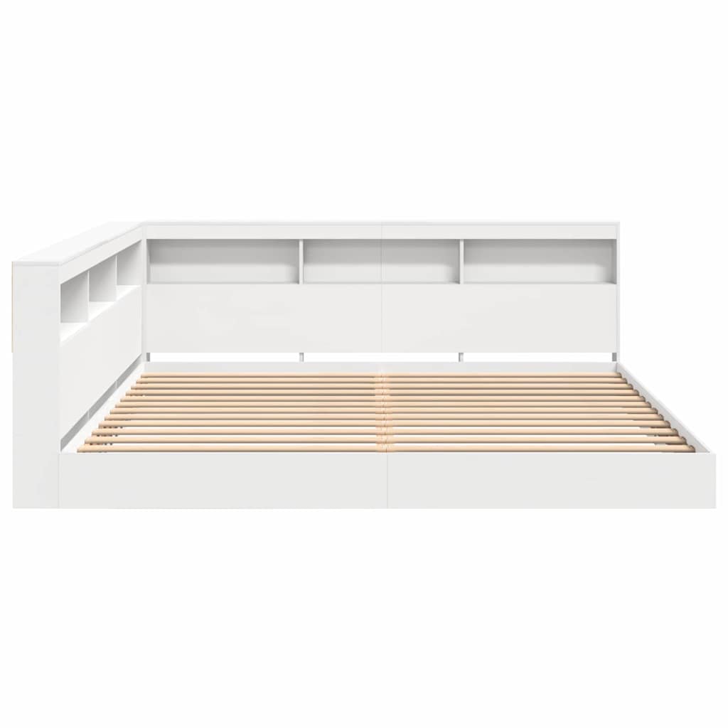 vidaXL Κρεβάτι Βιβλιοθήκης Λευκό 180 x 200 cm Επεξεργασμένο ξύλο