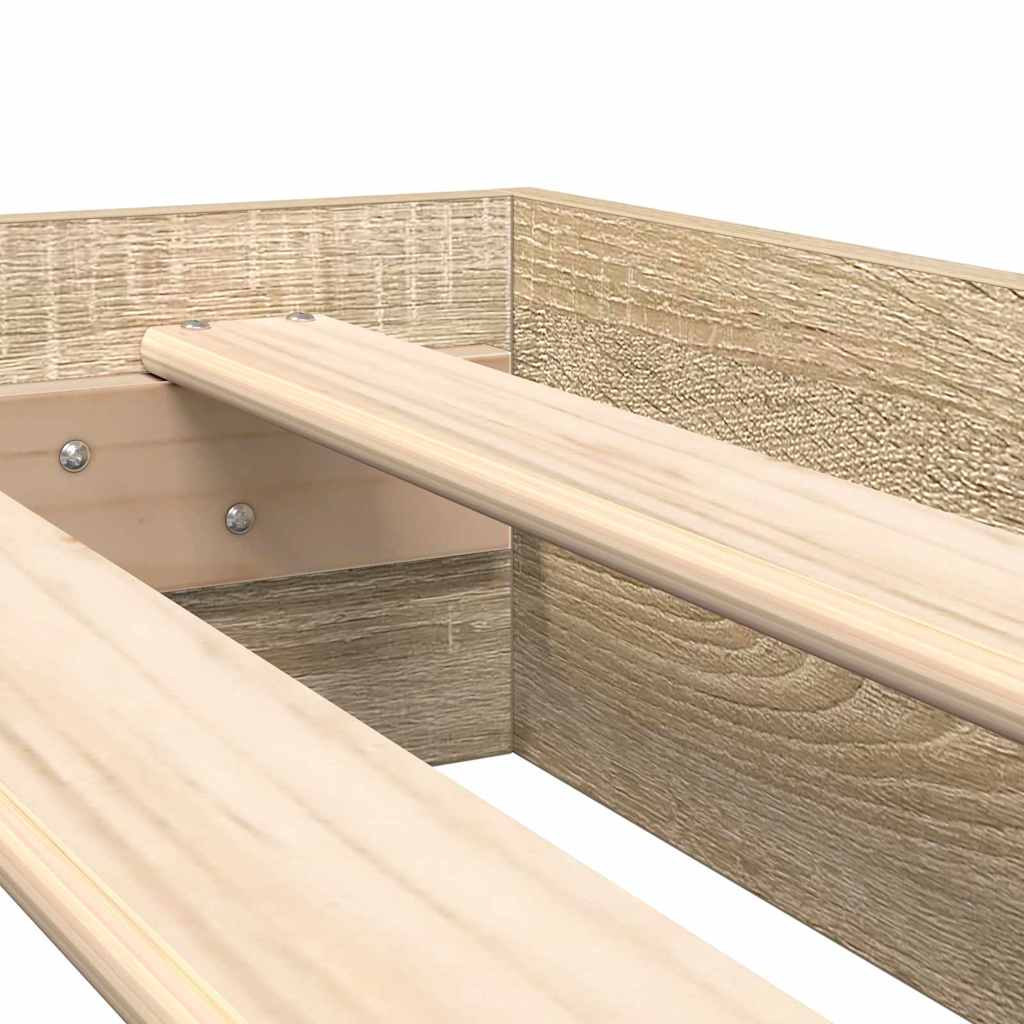 vidaXL Κρεβάτι Βιβλιοθήκης Sonoma Δρυς 180 x 200 cm Επεξεργασμένο ξύλο