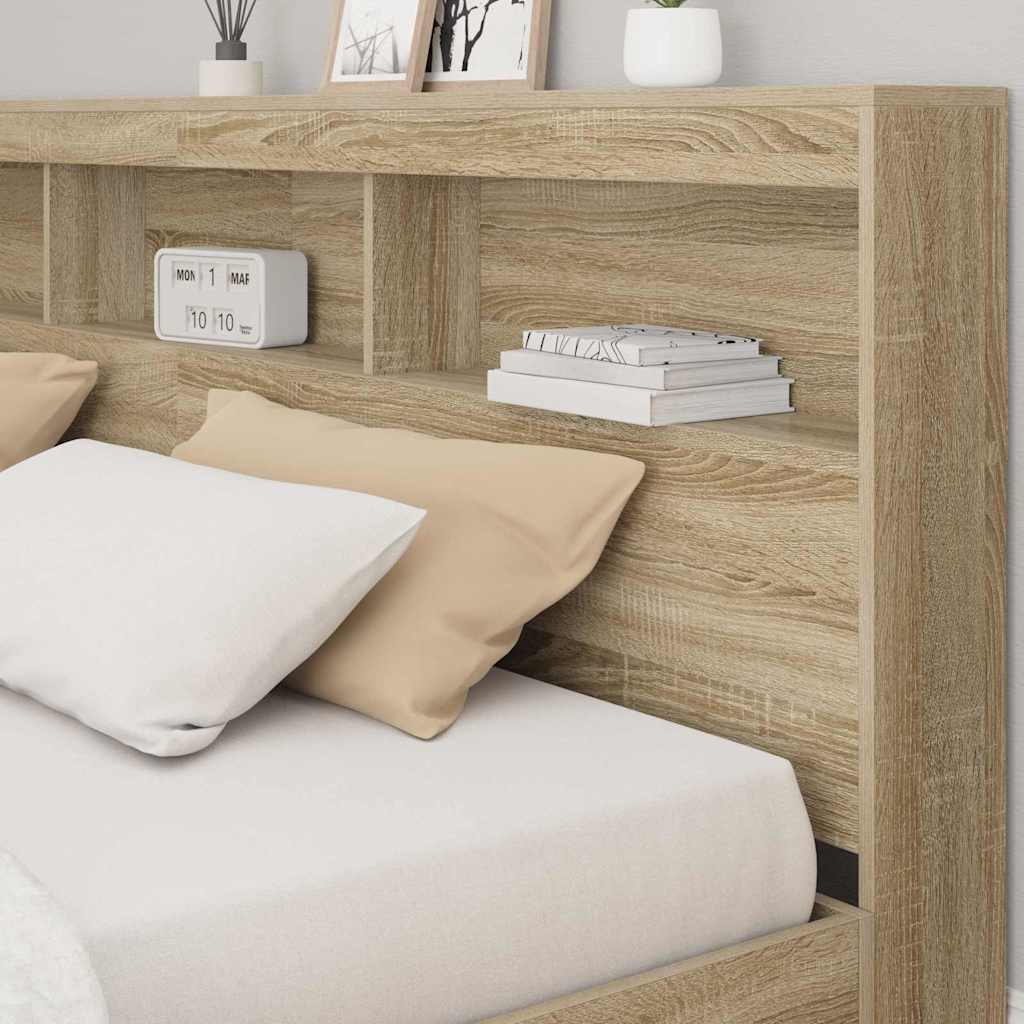 vidaXL Κρεβάτι Βιβλιοθήκης Sonoma Δρυς 180 x 200 cm Επεξεργασμένο ξύλο