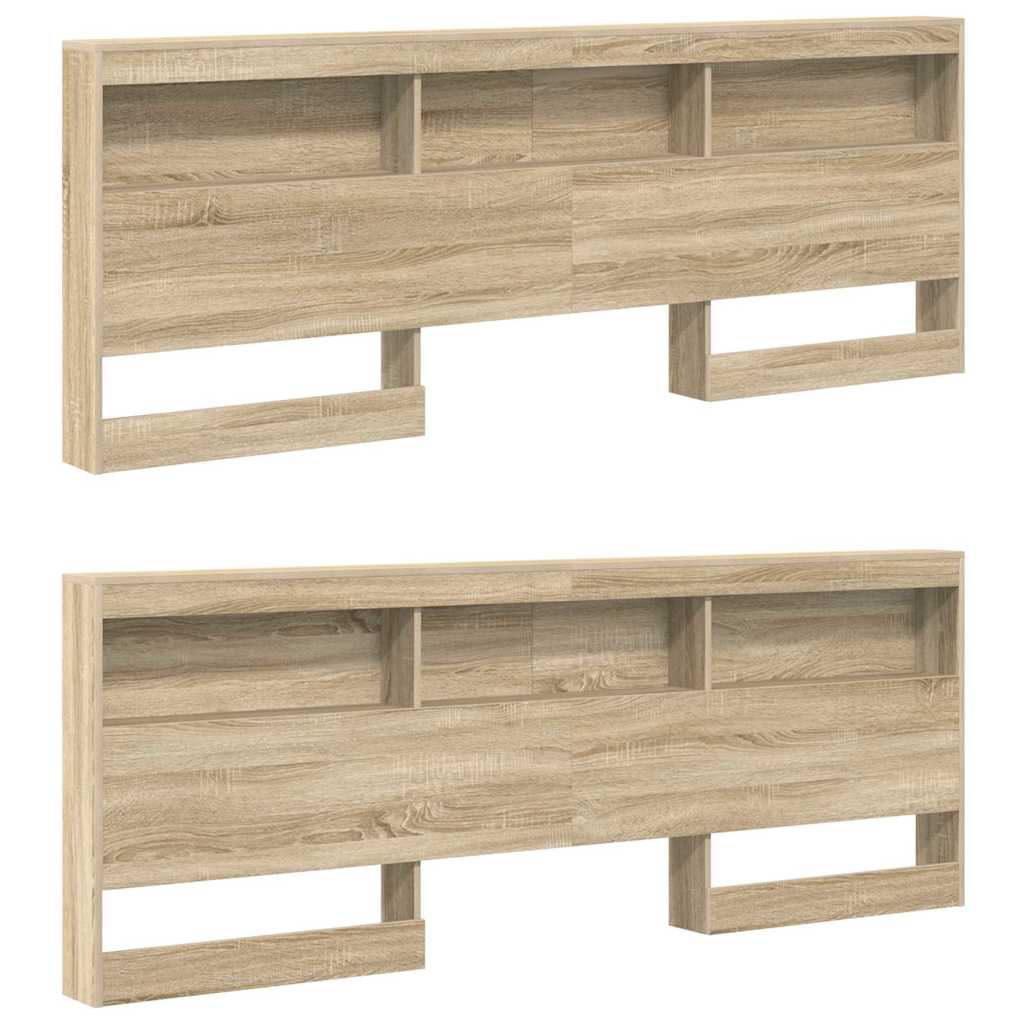 vidaXL Κρεβάτι Βιβλιοθήκης Sonoma Δρυς 180 x 200 cm Επεξεργασμένο ξύλο