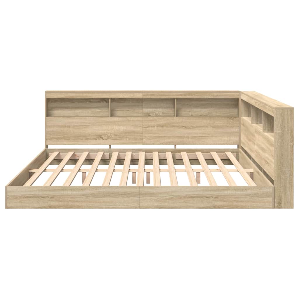 vidaXL Κρεβάτι Βιβλιοθήκης Sonoma Δρυς 180 x 200 cm Επεξεργασμένο ξύλο
