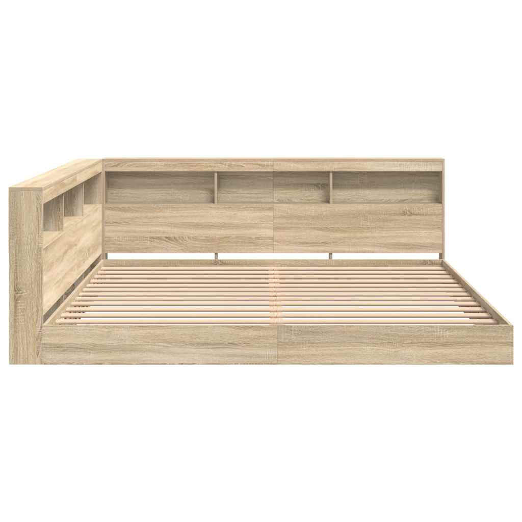 vidaXL Κρεβάτι Βιβλιοθήκης Sonoma Δρυς 180 x 200 cm Επεξεργασμένο ξύλο
