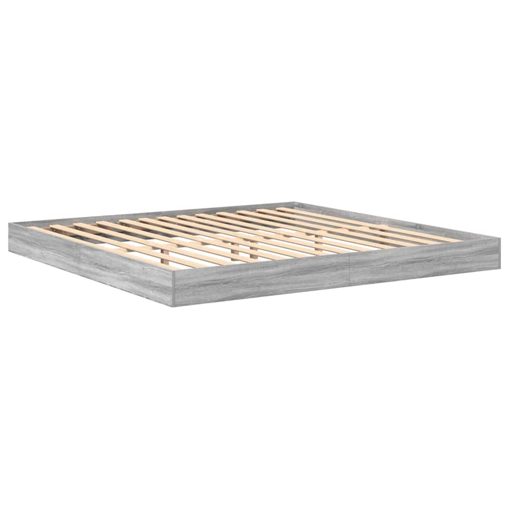 vidaXL Κρεβάτι Βιβλιοθήκης Γκρι sonoma 180 x 200 cm Επεξεργασμένο ξύλο