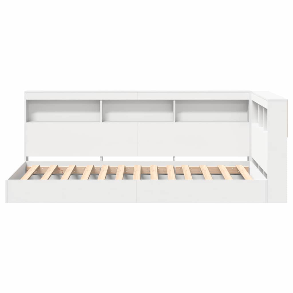 vidaXL Κρεβάτι Βιβλιοθήκης Λευκό 90 x 190 cm Επεξεργασμένο ξύλο