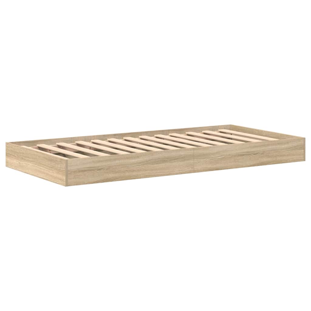 vidaXL Κρεβάτι Βιβλιοθήκης Δρύς Sonoma 75 x 190 cm Επεξεργασμένο ξύλο
