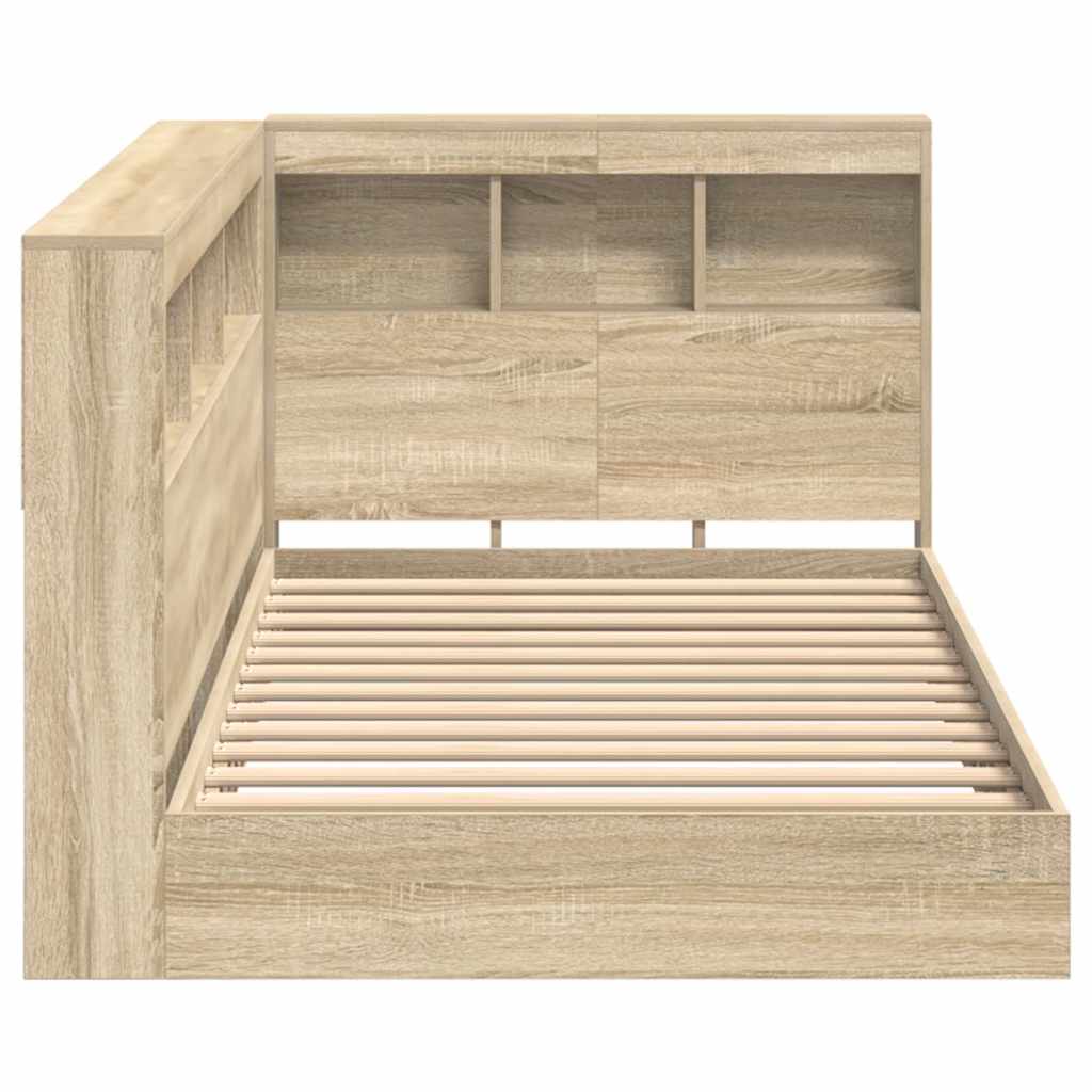 vidaXL Κρεβάτι Βιβλιοθήκης Δρύς Sonoma 75 x 190 cm Επεξεργασμένο ξύλο