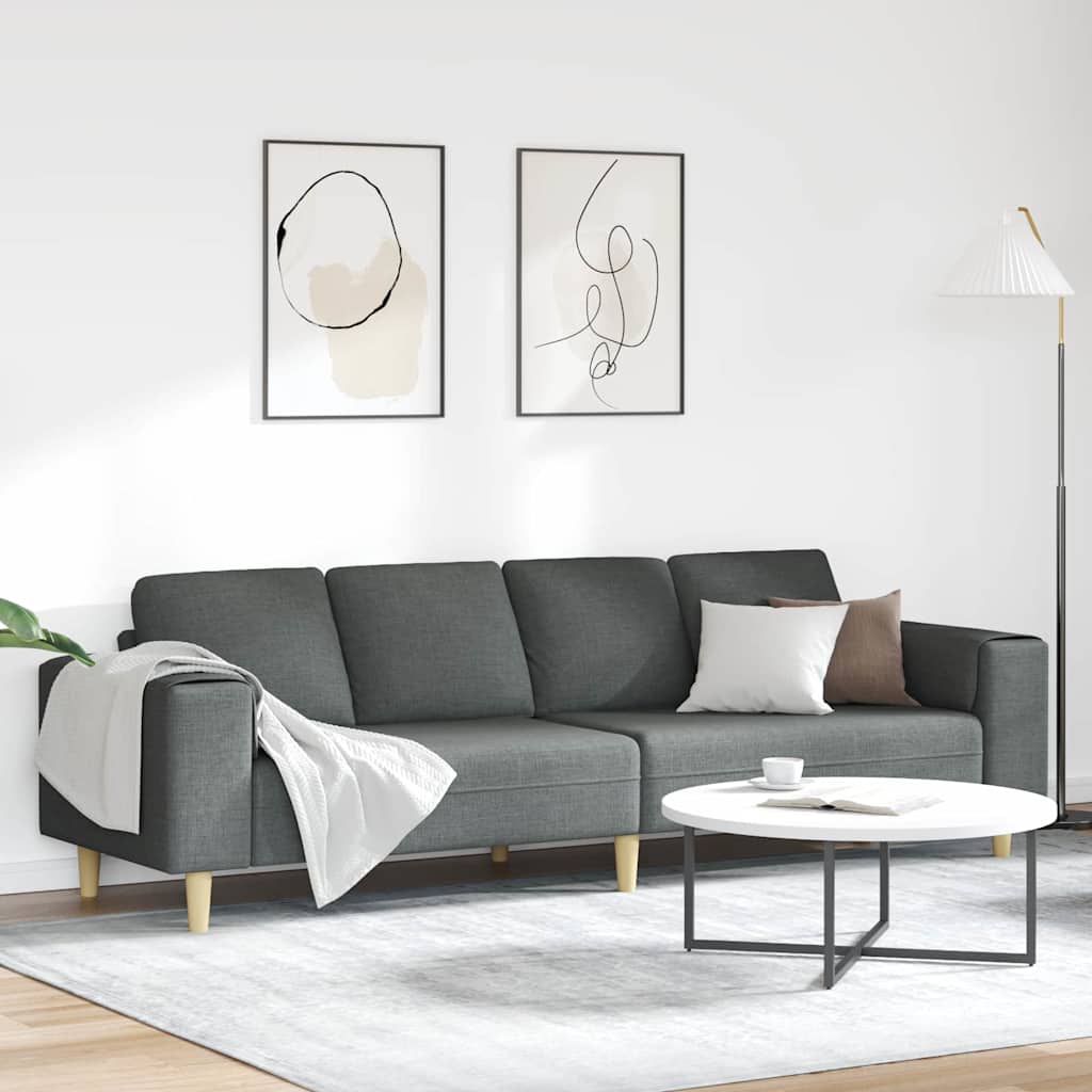 vidaXL Καναπές σαλονιού Σκούρο Γκρι 250 x 77 x 76 εκ. Πολυεστέρας