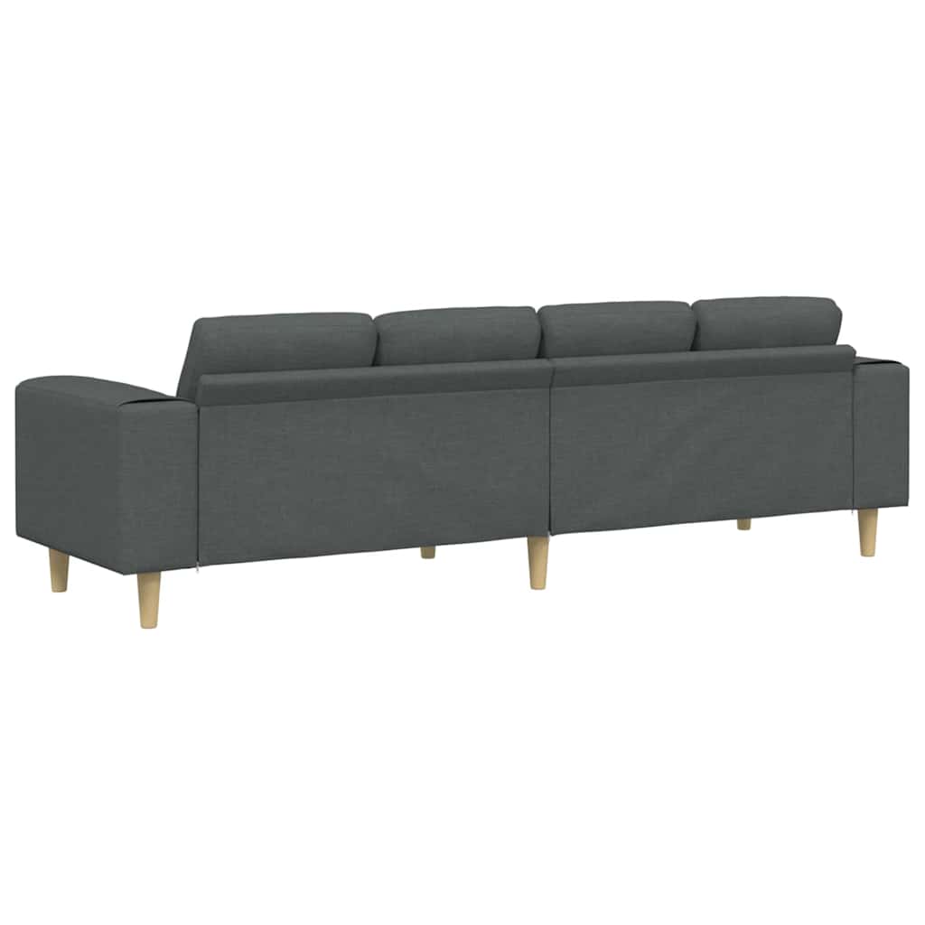 vidaXL Καναπές σαλονιού Σκούρο Γκρι 250 x 77 x 76 εκ. Πολυεστέρας