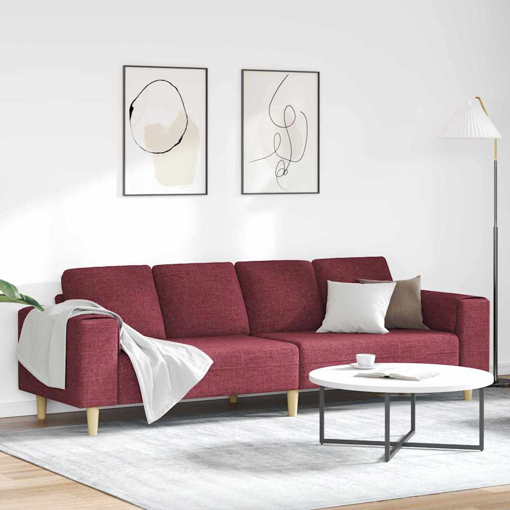 vidaXL Καναπές σαλονιού Κόκκινο 250 x 77 x 76 εκ. Πολυεστέρας
