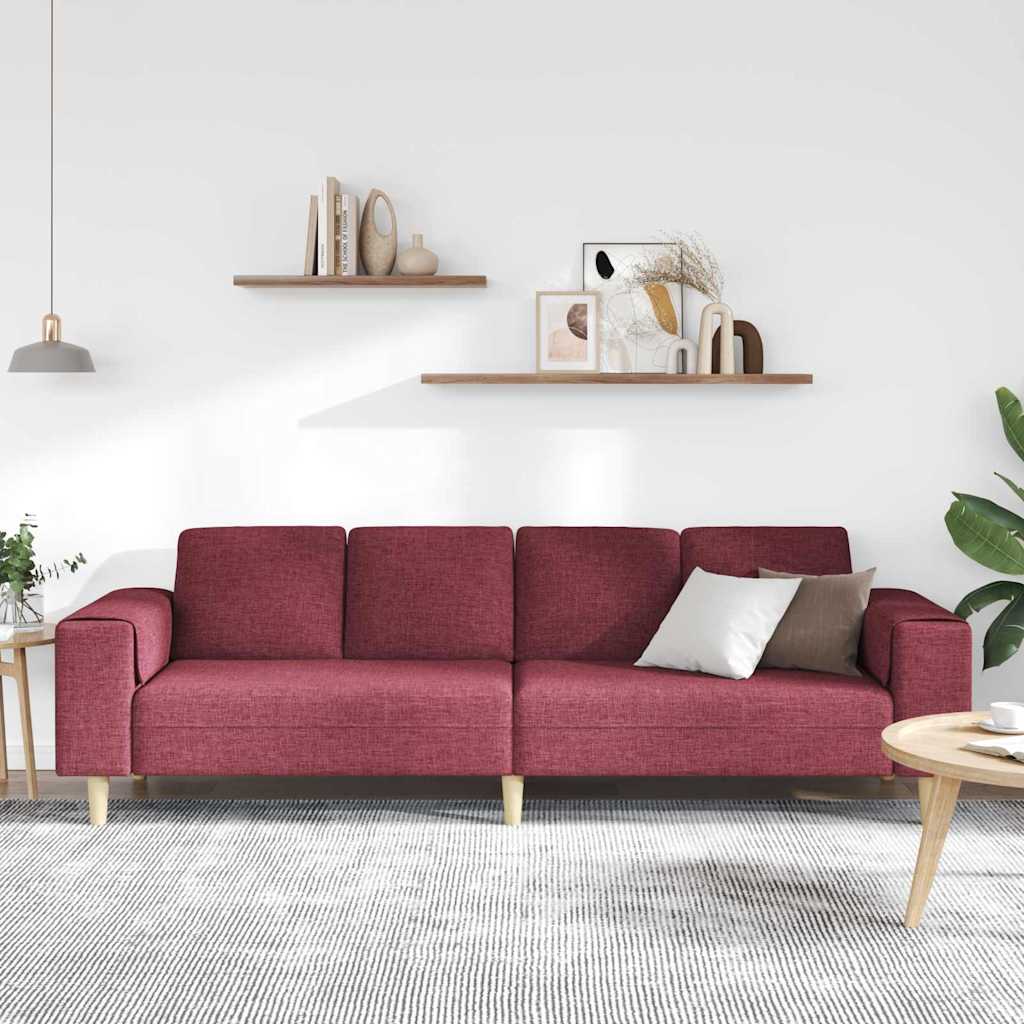 vidaXL Καναπές σαλονιού Κόκκινο 250 x 77 x 76 εκ. Πολυεστέρας