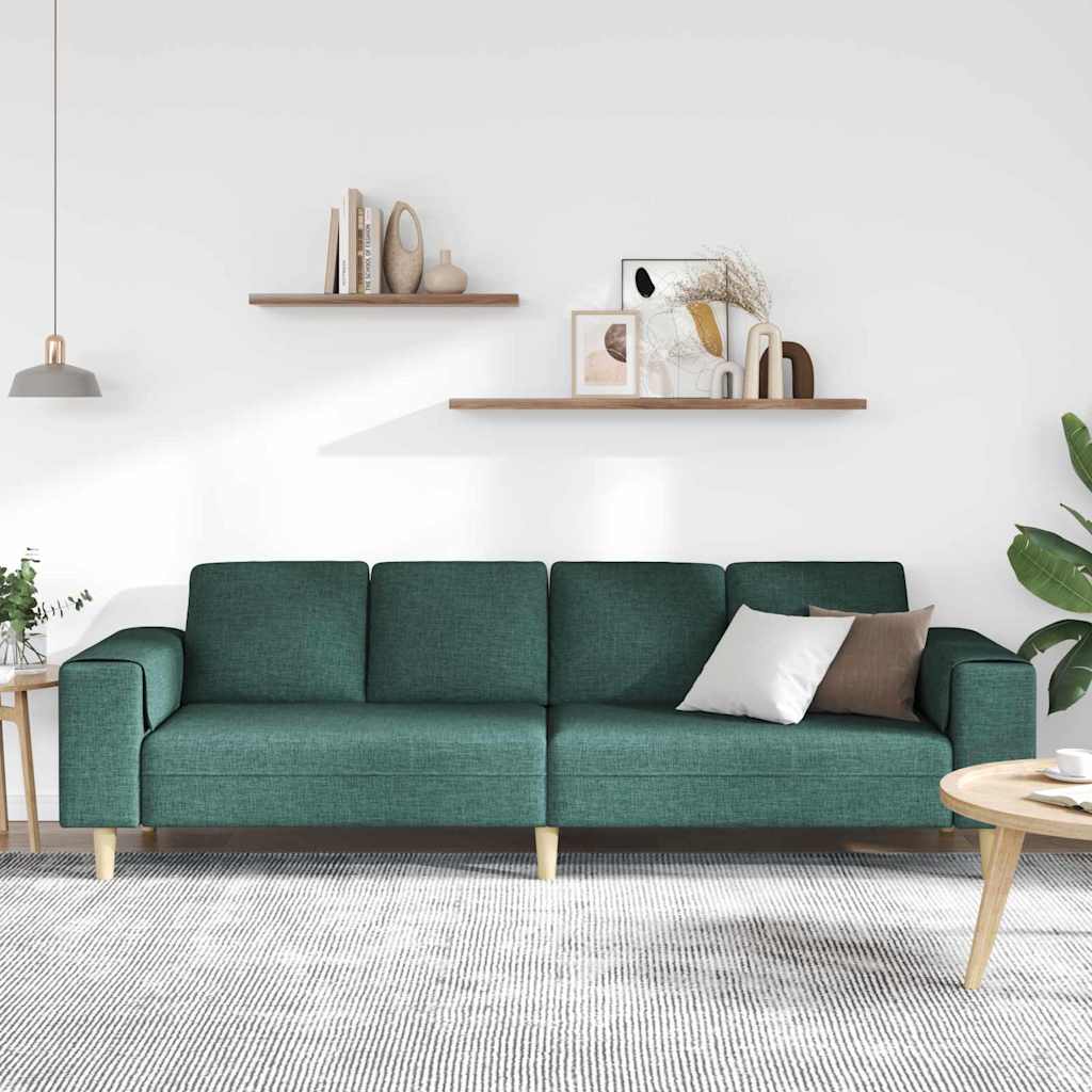 vidaXL Καναπές σαλονιού Σκούρο Πράσινο 250 x 77 x 76 εκ. Πολυεστέρας