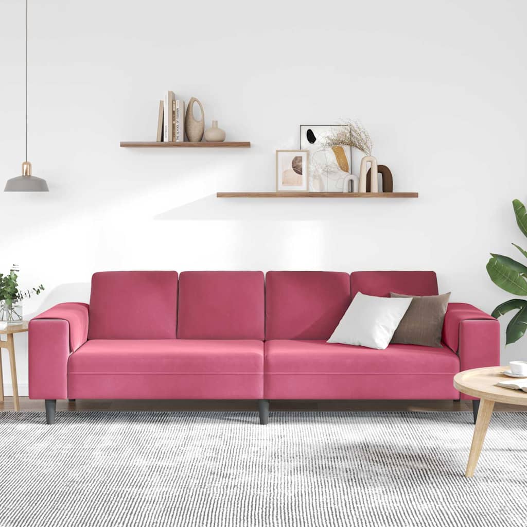 vidaXL Καναπές σαλονιού Κόκκινο 250 x 77 x 76 εκ.