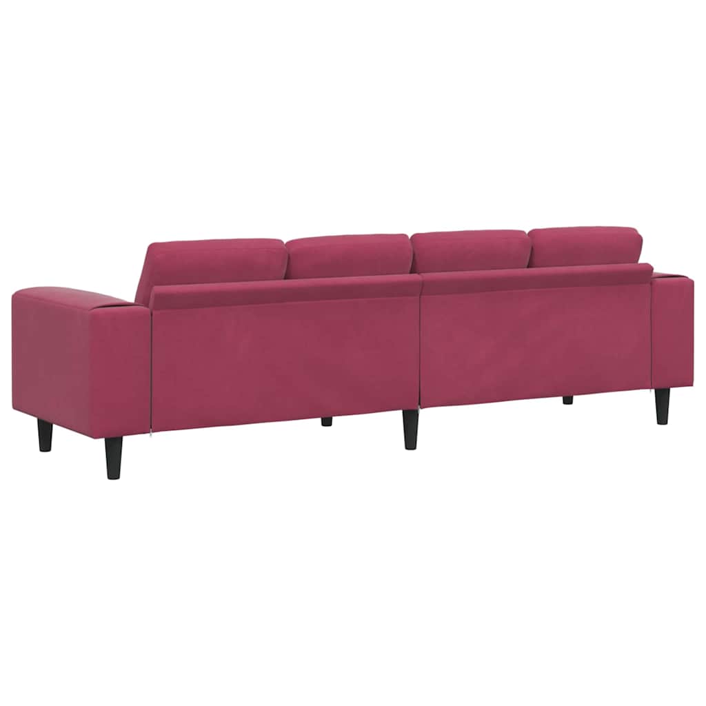 vidaXL Καναπές σαλονιού Κόκκινο 250 x 77 x 76 εκ.