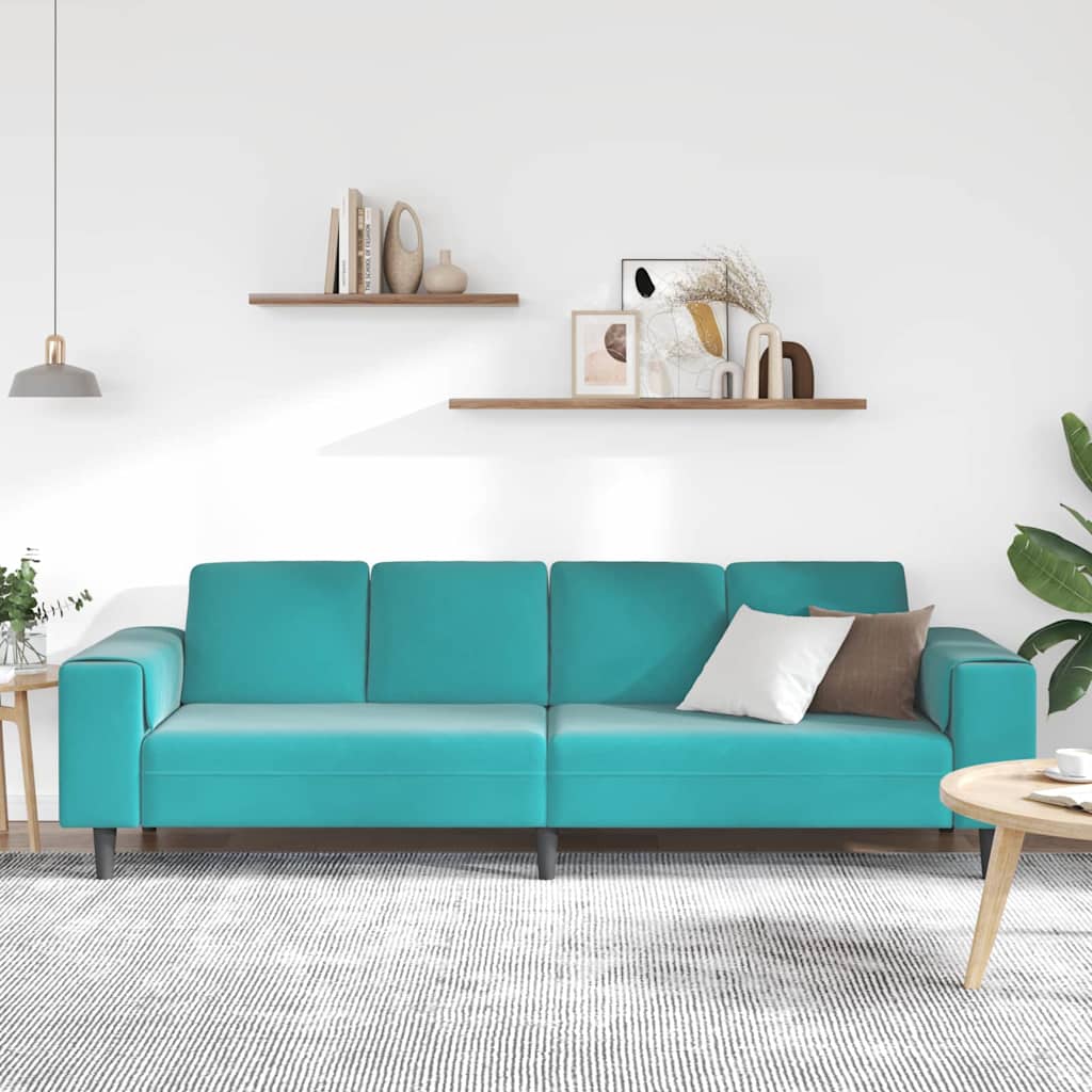vidaXL Καναπές σαλονιού Τιρκουάζ 250 x 188 x 76 εκ.