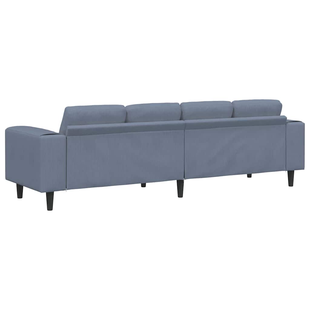 vidaXL Καναπές Μπλε 250 x 77 x 76 εκ. Υφασμάτινο Κορντουρά