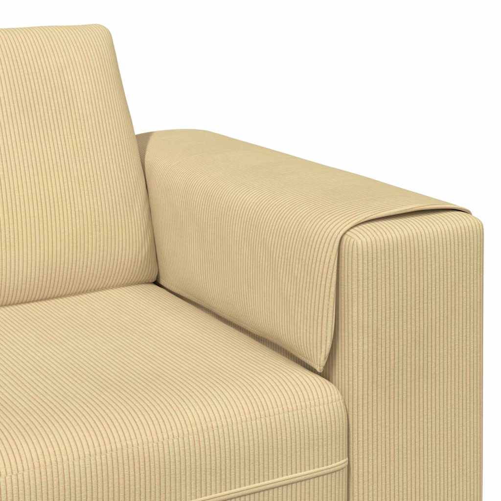 vidaXL Καναπές Γκρι Πράσινο 250 x 77 x 76 εκ. Υφασμάτινο Κορντουρά