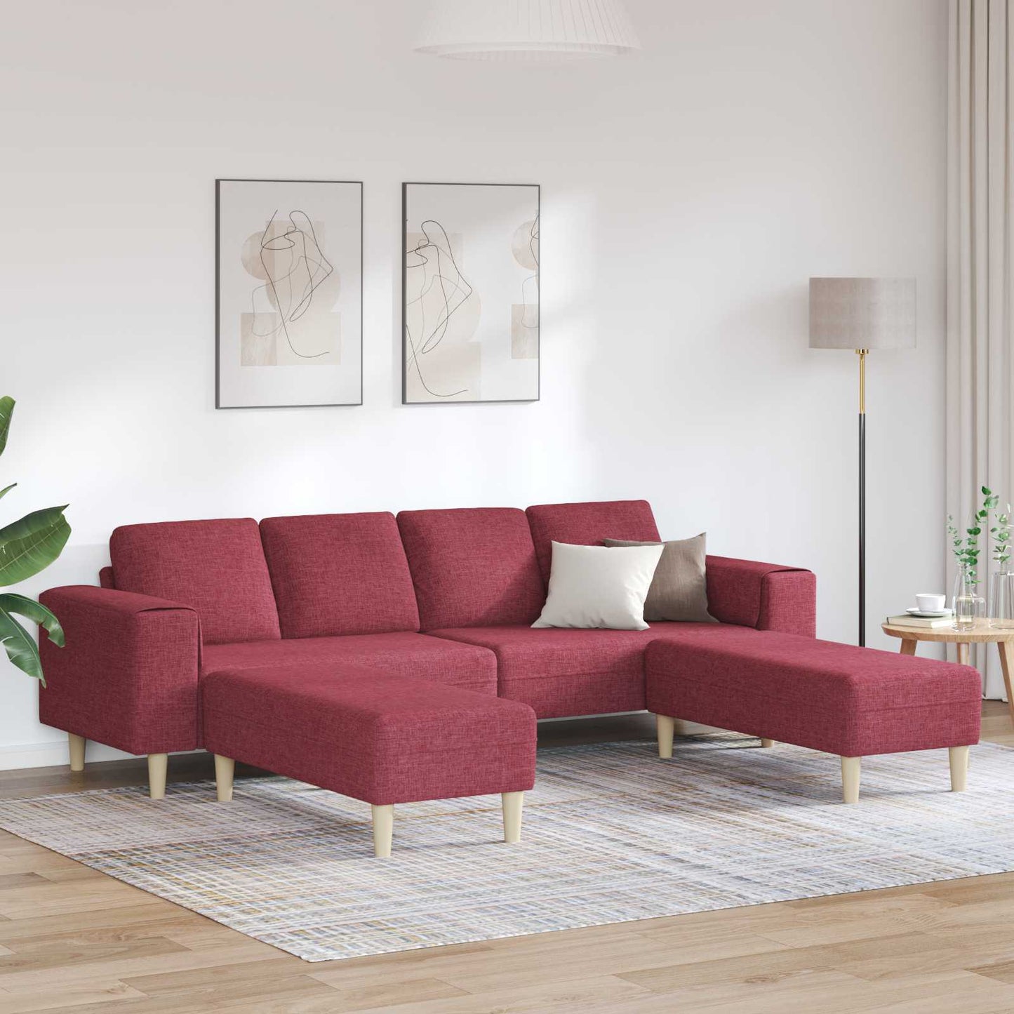vidaXL Καναπές σαλονιού 3 pcs Κόκκινο 250 x 188 x 76 εκ. Πολυεστέρας