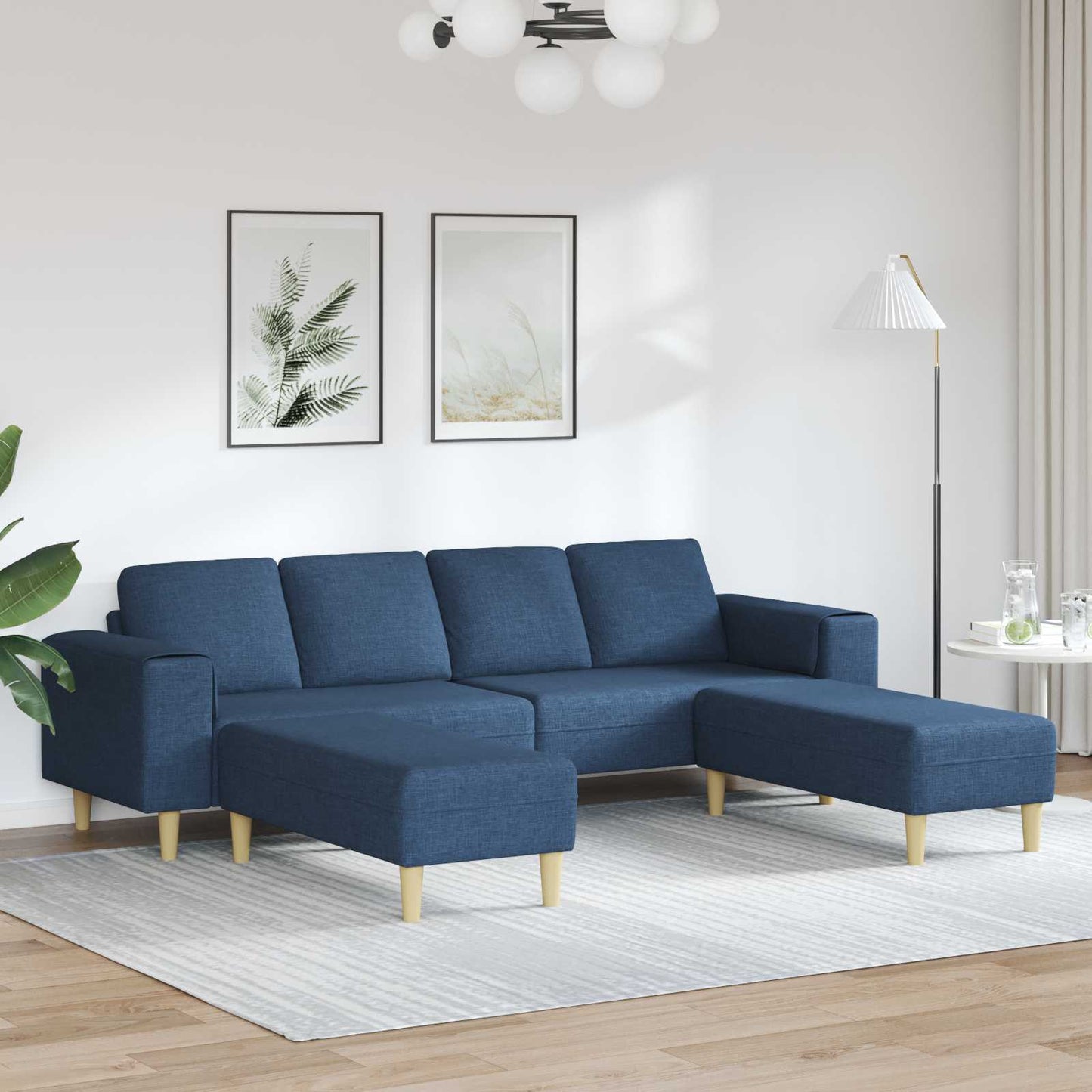 vidaXL Καναπές σαλονιού 3 pcs Μπλε Πολυεστέρας