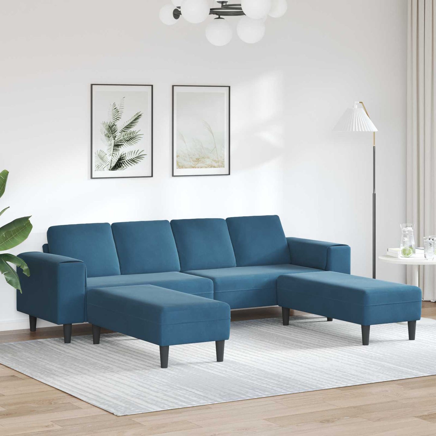vidaXL Καναπές σαλονιού 3 pcs Μπλε 250 x 188 x 76 εκ.