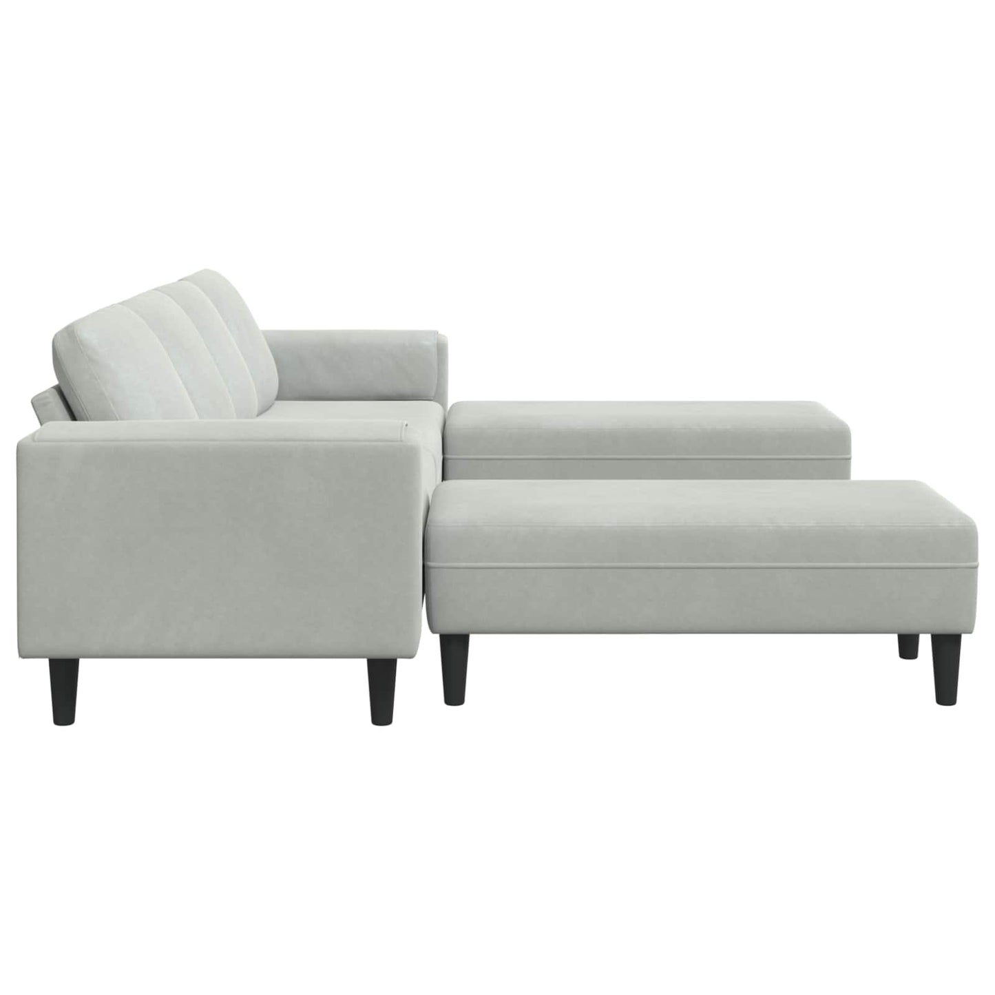 vidaXL Καναπές σαλονιού 3 pcs Ανοιχτό γκρι 250 x 188 x 76 εκ.