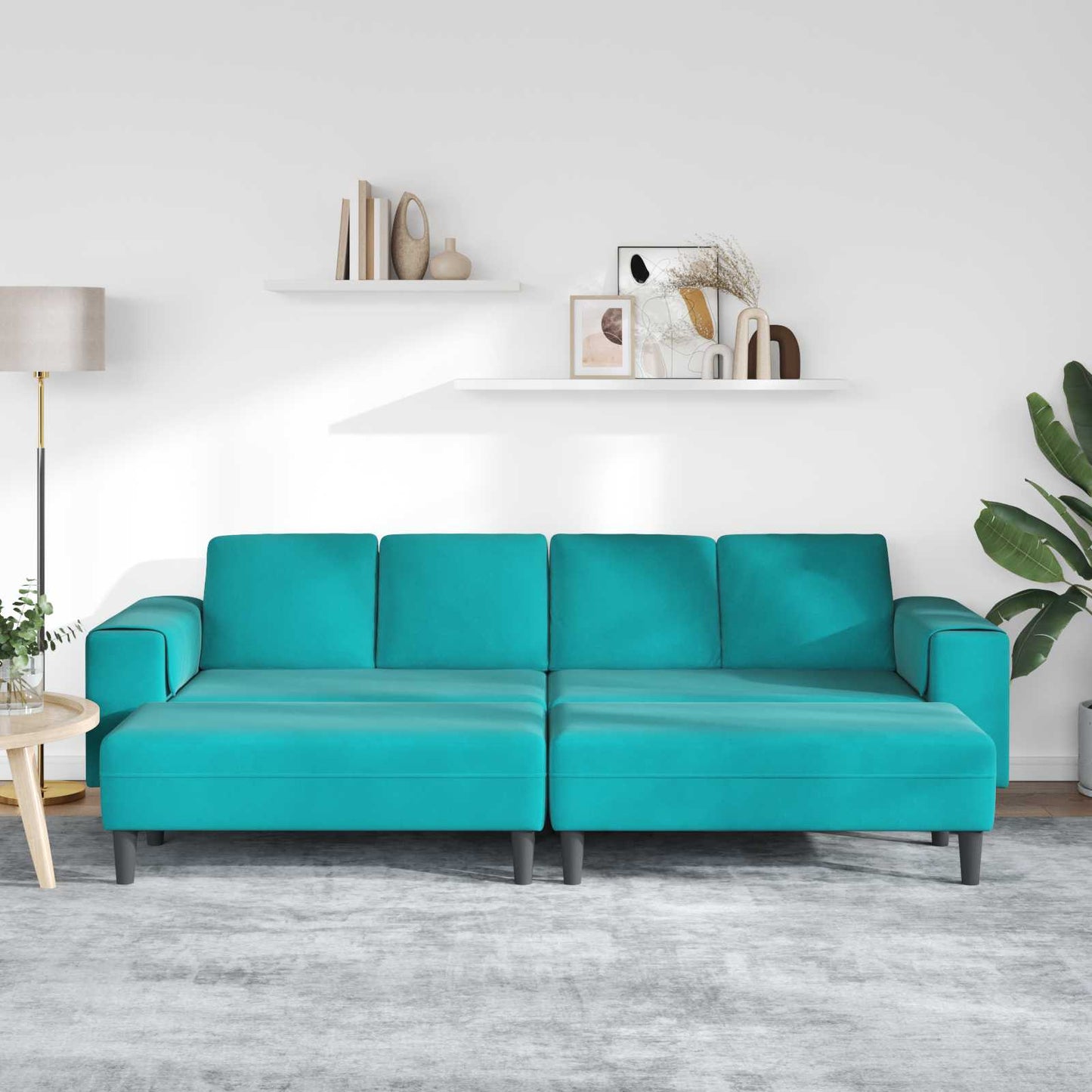 vidaXL Καναπές σαλονιού 3 pcs Τιρκουάζ 250 x 188 x 76 εκ.
