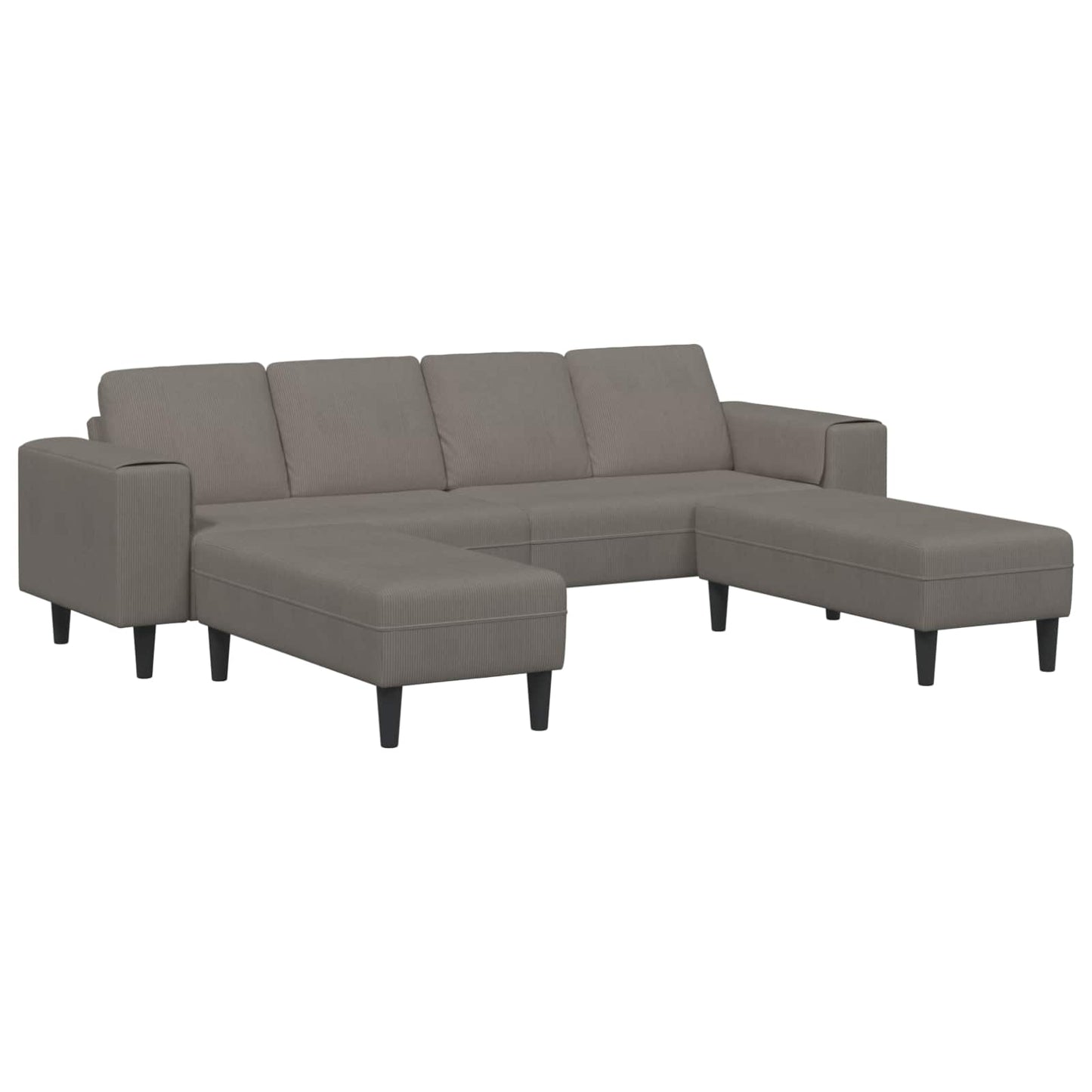 vidaXL Καναπές Ανοιχτό γκρι 250 x 188 x 76 εκ. Υφασμάτινο Κορντουρά