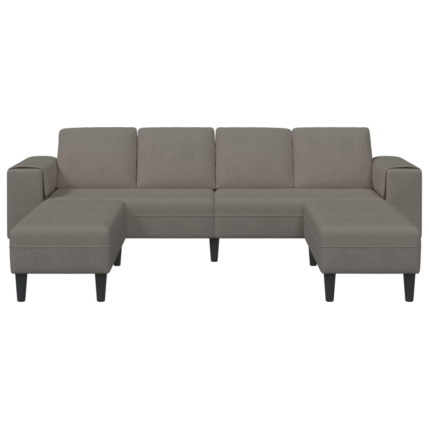 vidaXL Καναπές Ανοιχτό γκρι 250 x 188 x 76 εκ. Υφασμάτινο Κορντουρά