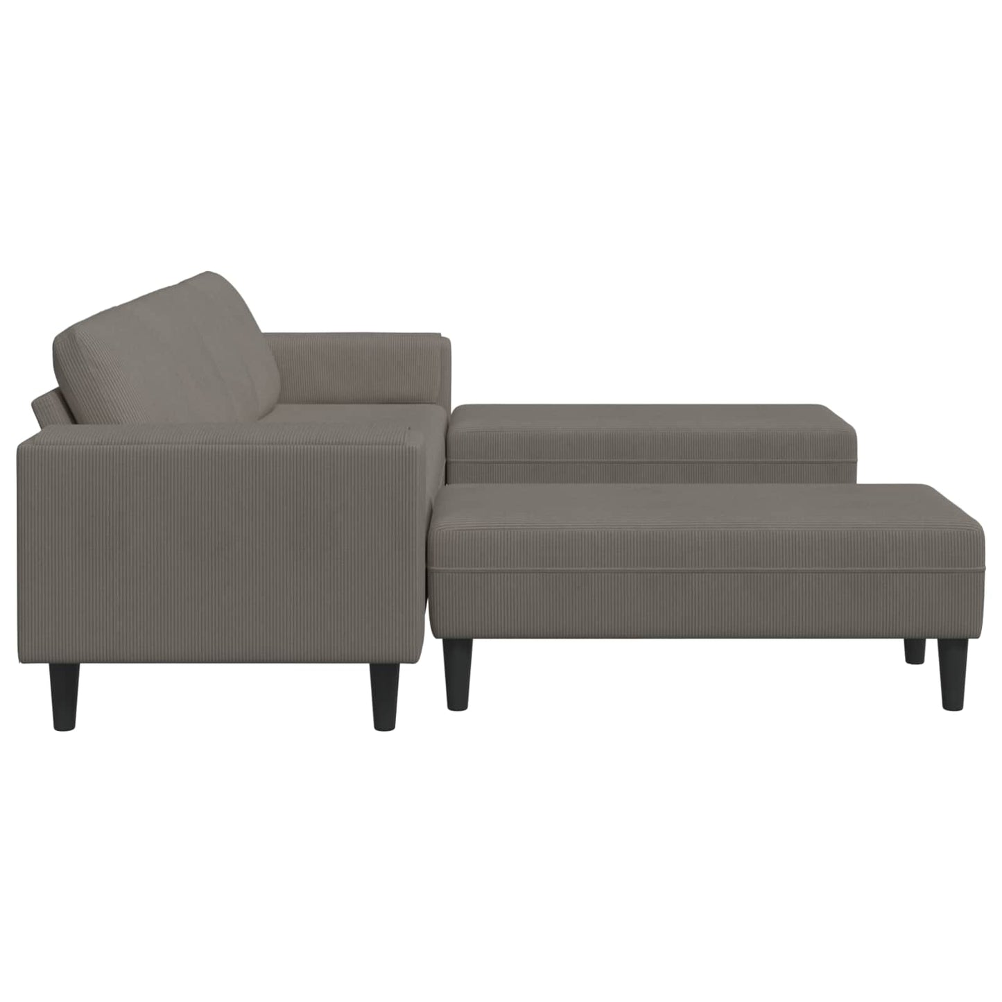 vidaXL Καναπές Ανοιχτό γκρι 250 x 188 x 76 εκ. Υφασμάτινο Κορντουρά