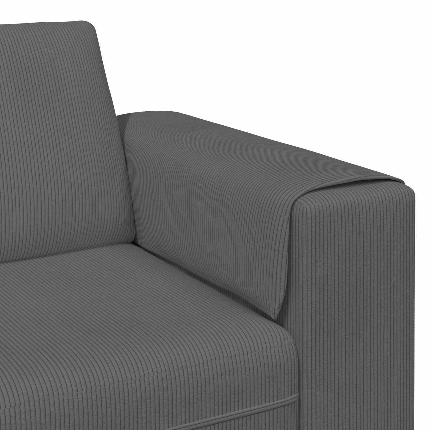 vidaXL Καναπές Σκούρο Γκρι 250 x 188 x 76 εκ. Υφασμάτινο Κορντουρά
