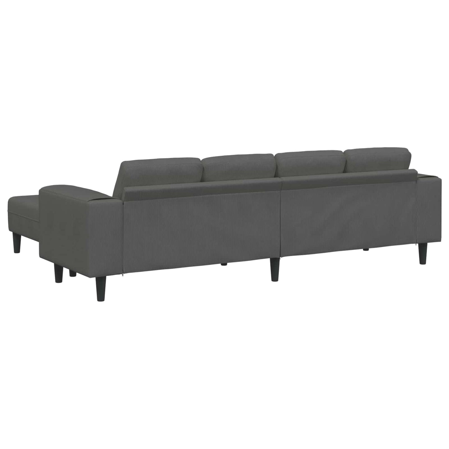 vidaXL Καναπές Σκούρο Γκρι 250 x 188 x 76 εκ. Υφασμάτινο Κορντουρά