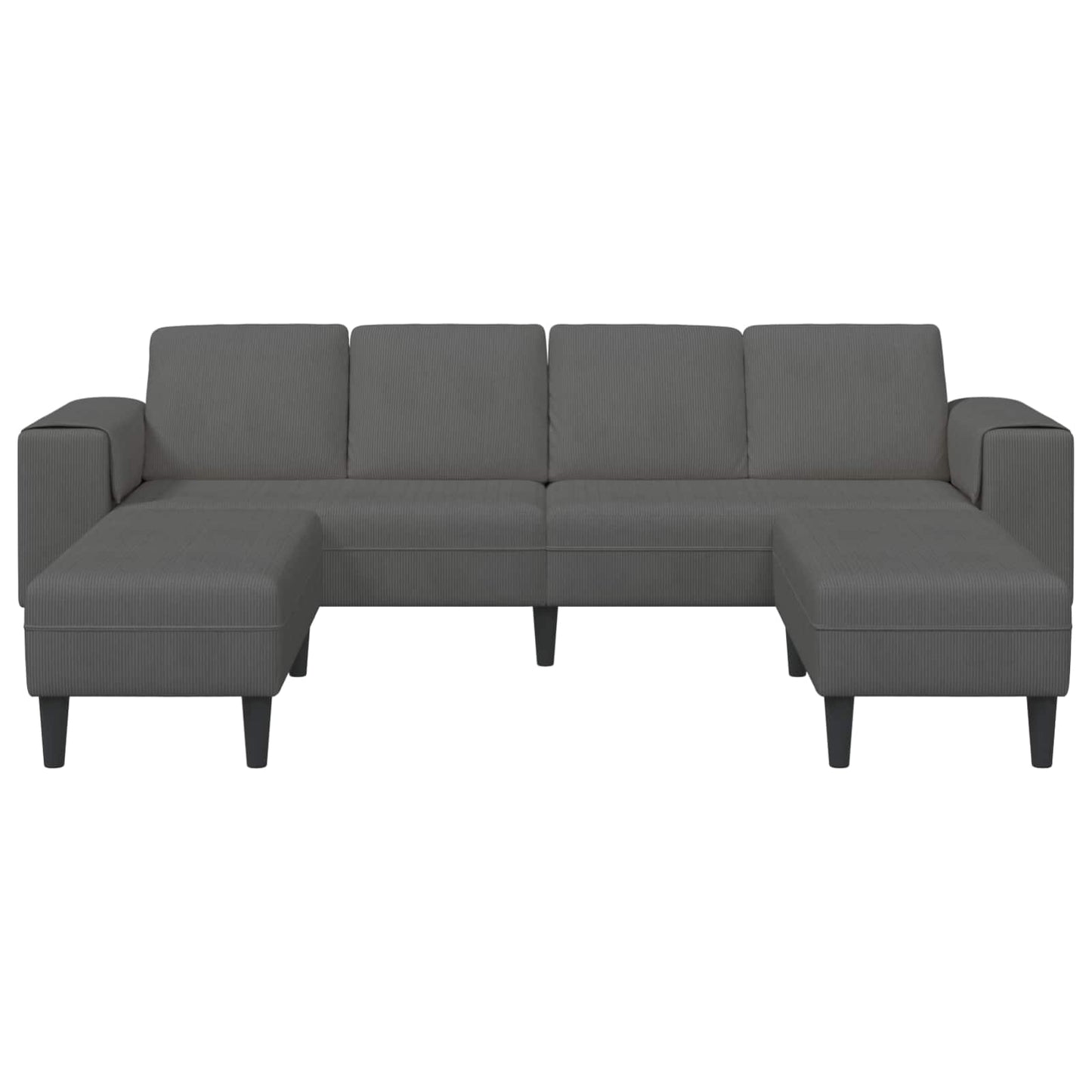 vidaXL Καναπές Σκούρο Γκρι 250 x 188 x 76 εκ. Υφασμάτινο Κορντουρά