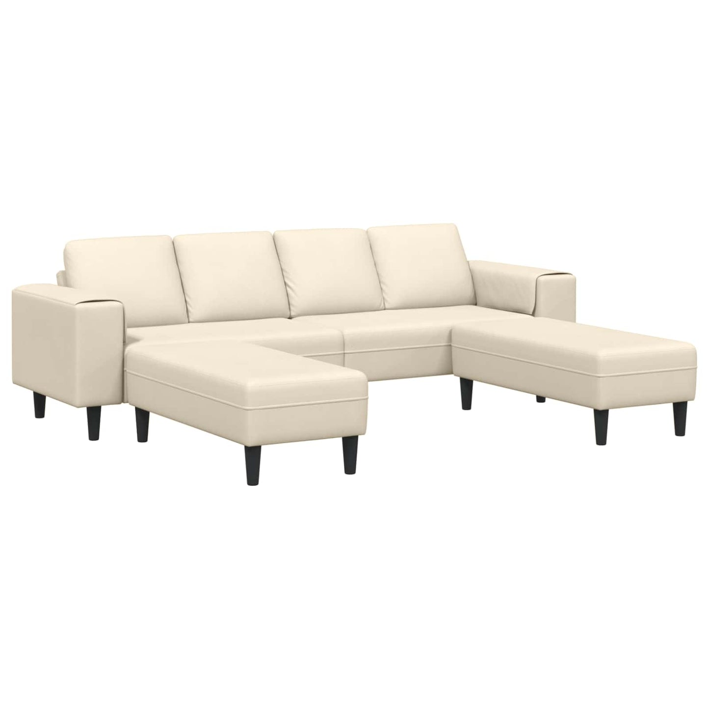 vidaXL Καναπές Κρεμ 250 x 188 x 76 εκ. Υφασμάτινο Κορντουρά