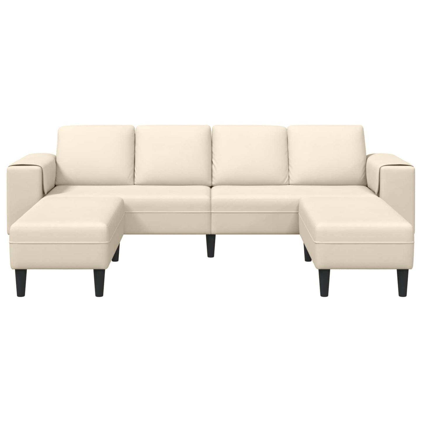 vidaXL Καναπές Κρεμ 250 x 188 x 76 εκ. Υφασμάτινο Κορντουρά