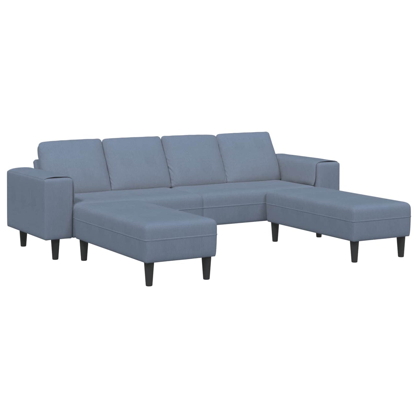 vidaXL Καναπές Μπλε 250 x 188 x 76 εκ. Υφασμάτινο Κορντουρά