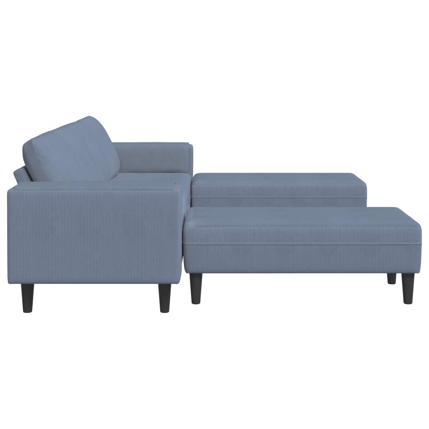 vidaXL Καναπές Μπλε 250 x 188 x 76 εκ. Υφασμάτινο Κορντουρά