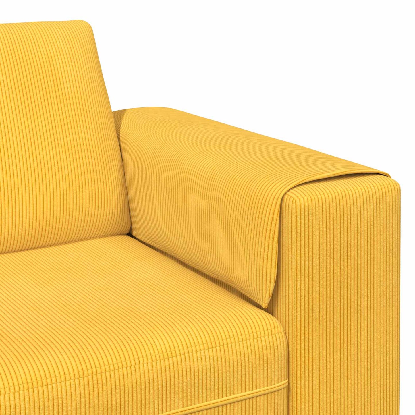 vidaXL Καναπές Απαλό Κίτρινο 250 x 188 x 76 εκ. Υφασμάτινο Κορντουρά