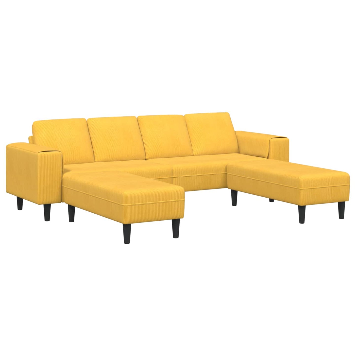 vidaXL Καναπές Απαλό Κίτρινο 250 x 188 x 76 εκ. Υφασμάτινο Κορντουρά