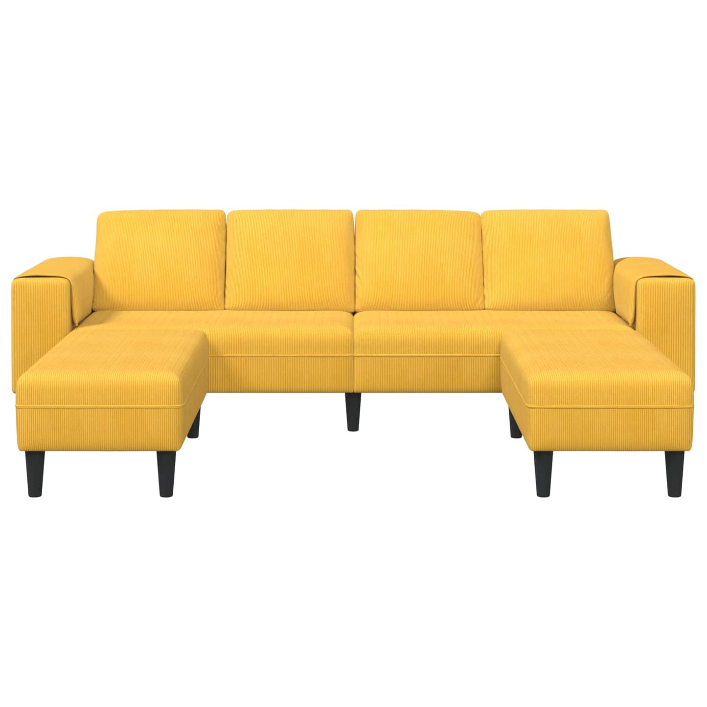 vidaXL Καναπές Απαλό Κίτρινο 250 x 188 x 76 εκ. Υφασμάτινο Κορντουρά