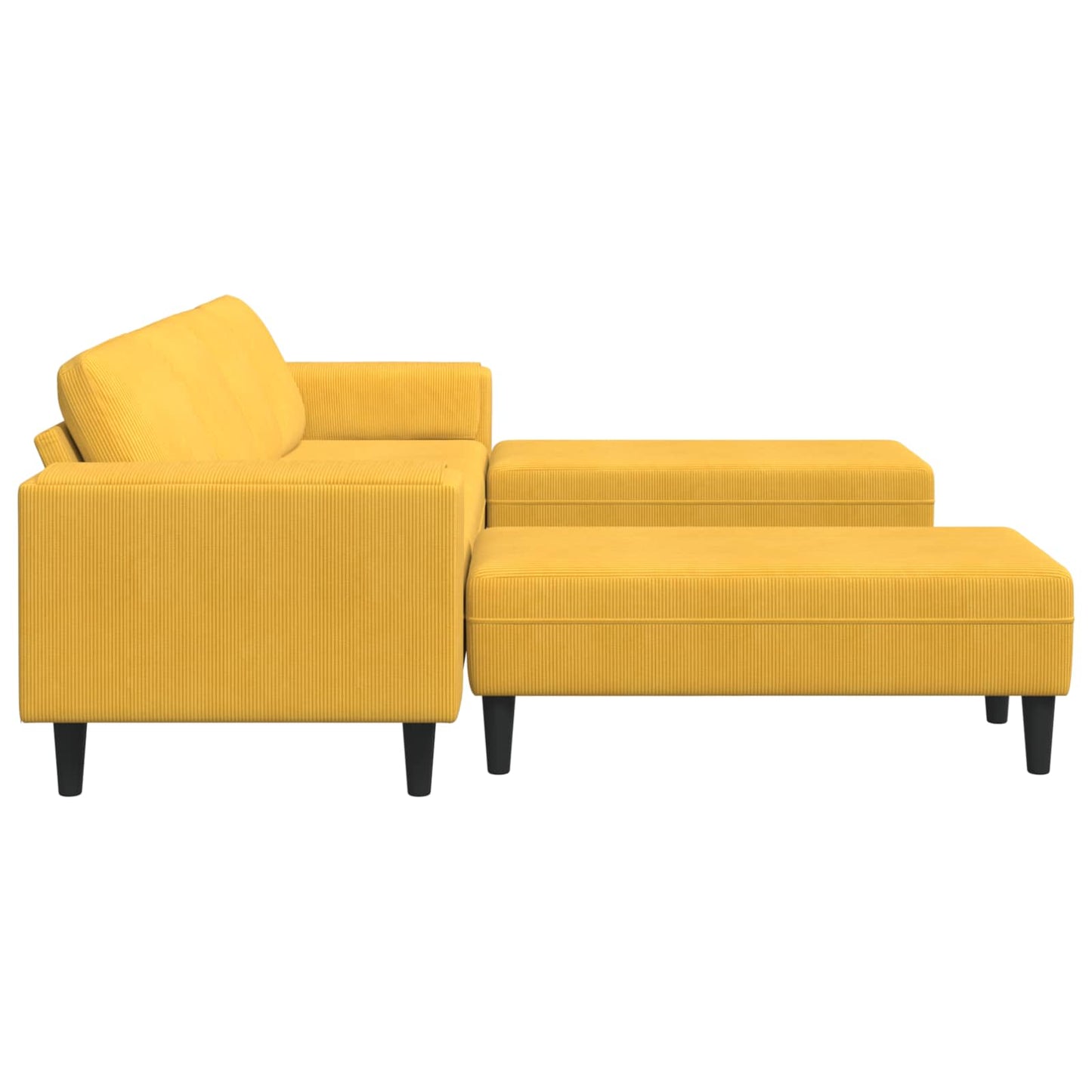 vidaXL Καναπές Απαλό Κίτρινο 250 x 188 x 76 εκ. Υφασμάτινο Κορντουρά